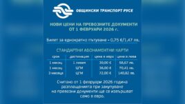 Нови цени за пътуване с градския транспорт в гр. Русе от 1 февруари 2026 година.