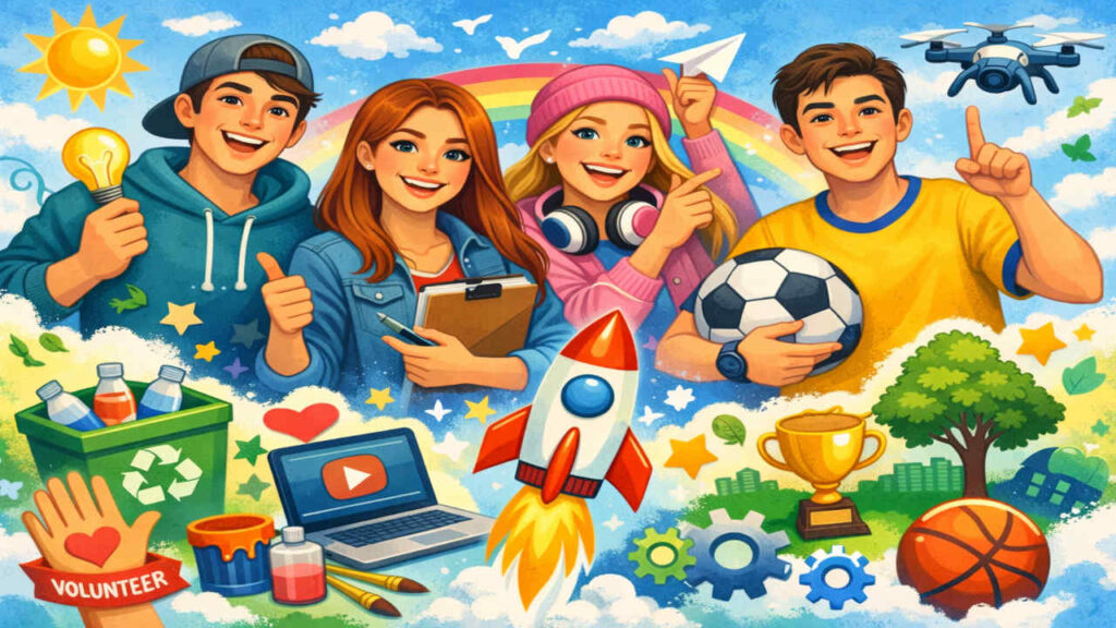 Снимка - илюстрация с група младежи