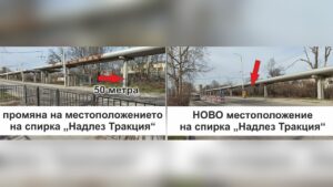 Временна промяна на спирка Надлез Тракция в Русе