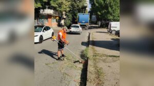 Екипи косят тревни площи в Русе.